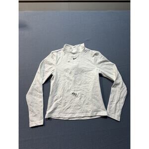 Nike Sport Wear Essential LongSleeve Top Women Sz M White Brand New